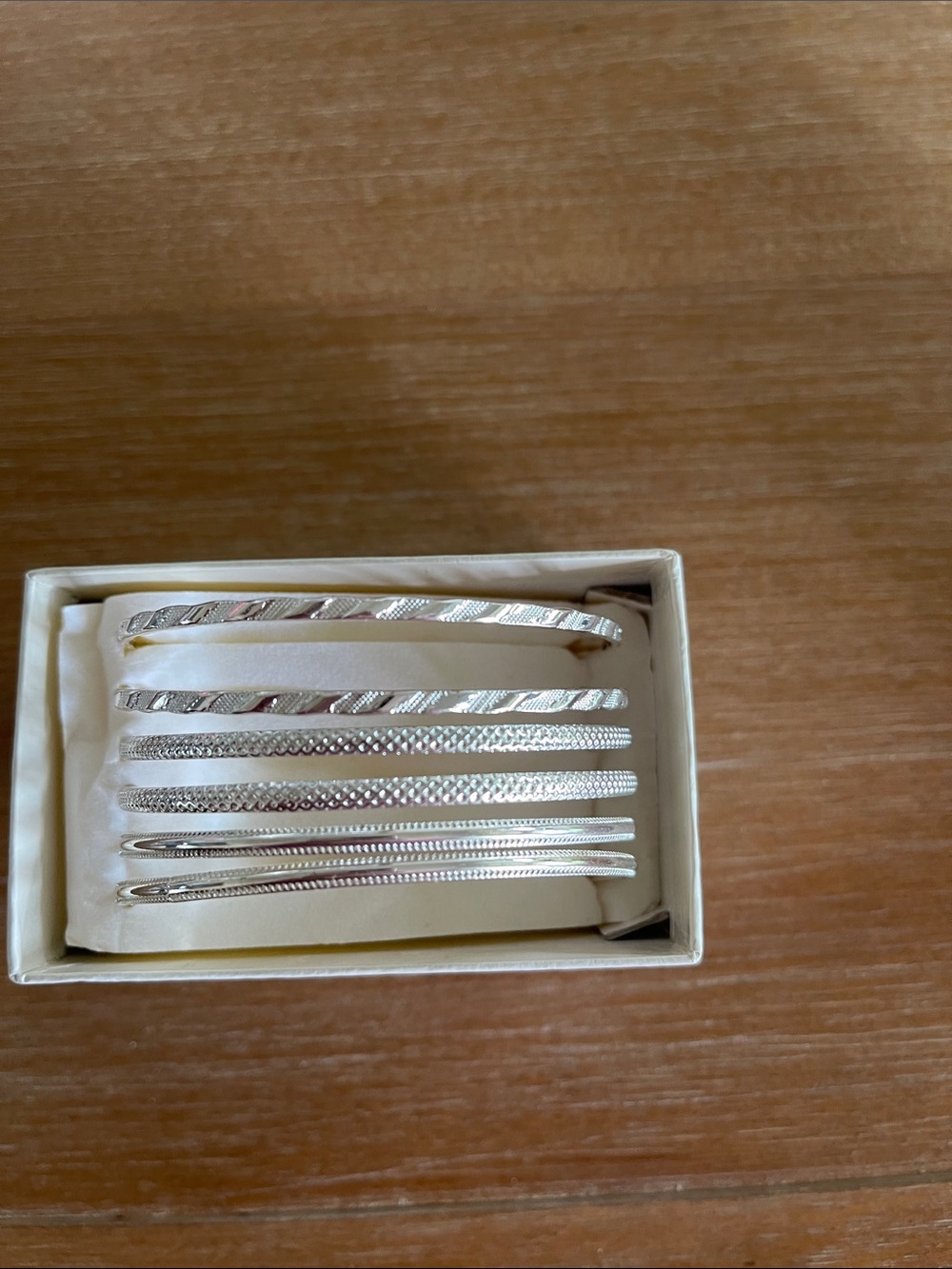 Sterling Silver Textured Bangle Set - Elegant Silver Bracelets
